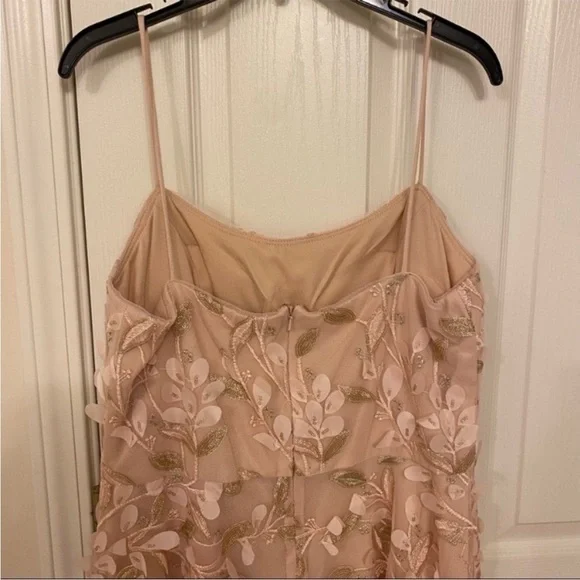 XSCAPE Floral-Appliqués High-Low Gown in Blush - Picture 9 of 11